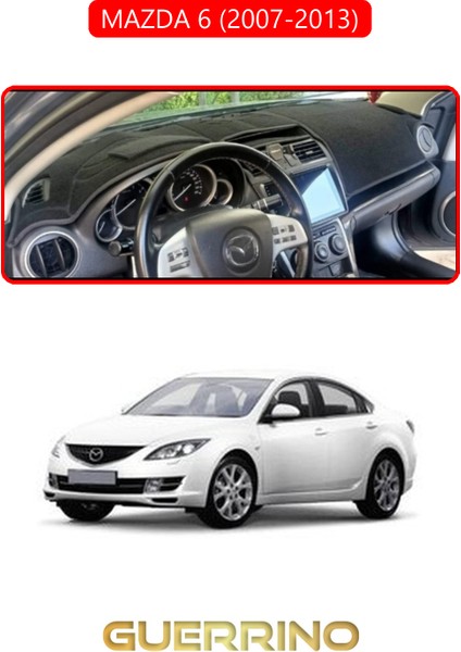 Mazda 6 2007-2013TORPİDO Koruma Halısı Kırmızı Kenar