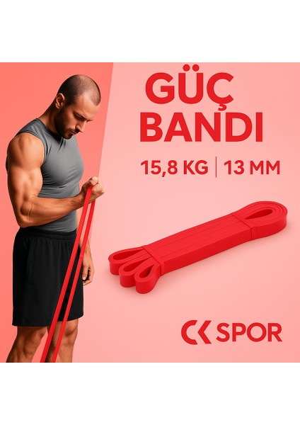 13 mm Kırmızı Güç Bandı Fitness Resistance Powerband Hafif Direnç Lastiği Pilates Latex Aerobik Squat