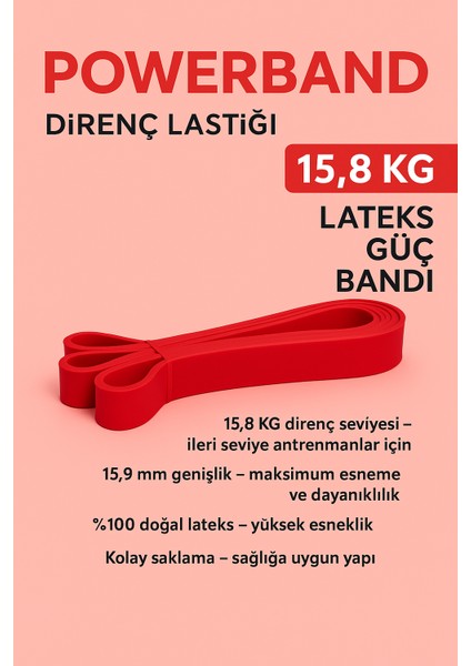 13 mm Kırmızı Güç Bandı Fitness Resistance Powerband Hafif Direnç Lastiği Pilates Latex Aerobik Squat fiyatları