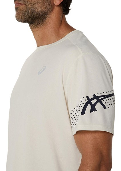 2011D239-200 Asıcs Icon Ss Top Krem Yuvarlak Yaka Normal Kalıp Erkek T-Shirt