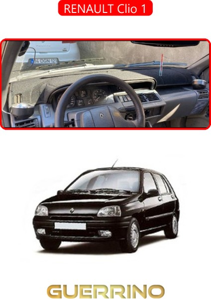 Renault Clio 1torpido Koruma Halısı Kırmızı Kenar