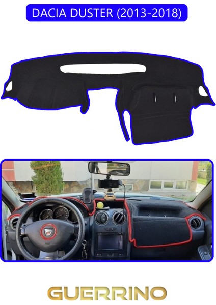 Dacıa Duster 2013-2018TORPİDO Koruma Halısı Mavi Kenar