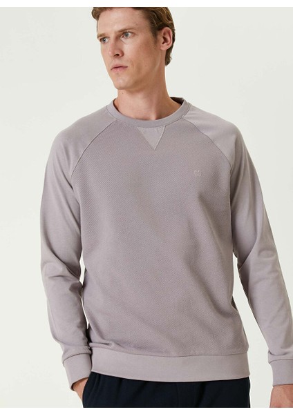 Gül Kurusu Erkek Bisiklet Slim Fit Sweatshirt 1093012