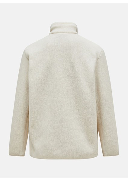M Fleece Snap T-Neck-Sand Fog Fermuarlı Yaka Normal Kalıp Erkek Polar Sweatshırt