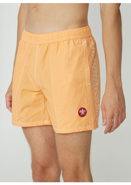 Turuncu Erkek Bağlamalı Bel Şort New Swımm Boxer