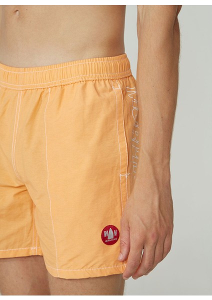 Turuncu Erkek Bağlamalı Bel Şort New Swımm Boxer