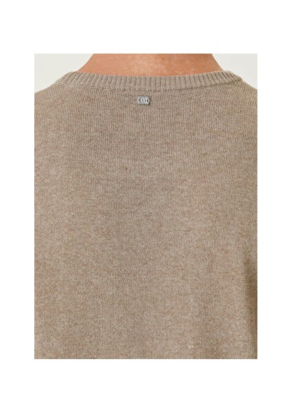 Bej Erkek Bisiklet Slim Fit Düz Kazak 1091812