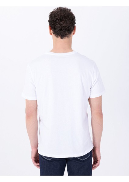 Beyaz Erkek Relaxed Baskılı T-Shirt M5SM-TST1292 indirimleri