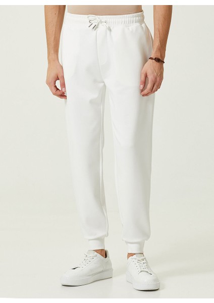 Bağlamalı Bel Slim Fit Ekru Erkek Eşofman Altı 1085996