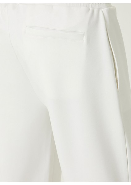 Bağlamalı Bel Slim Fit Ekru Erkek Eşofman Altı 1085996