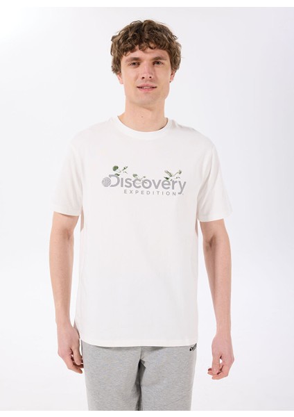 D4SM-TST3310 Beyaz Bisiklet Yaka Basic Baskılı Erkek T-Shirt modelleri