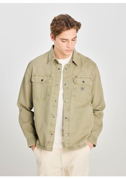 Yeşil Erkek Relaxed Gömlek L68D2302526 Kalın Non Denim Gömlek