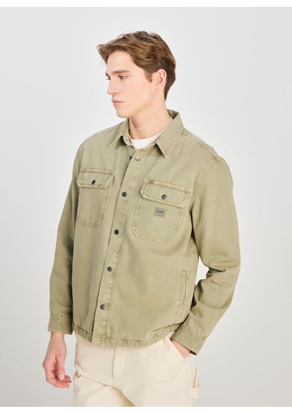 Yeşil Erkek Relaxed Gömlek L68D2302526 Kalın Non Denim Gömlek