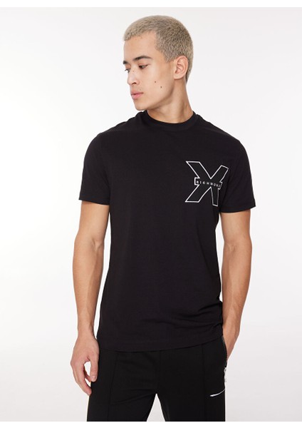 Bisiklet Yaka Siyah Erkek T-Shirt UMA23010TS modelleri