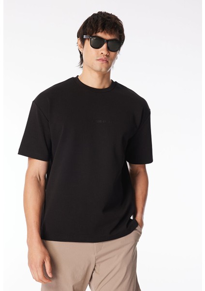 Gmg Fırenze Bisiklet Yaka Siyah Erkek T-Shirt GU24MSS03016