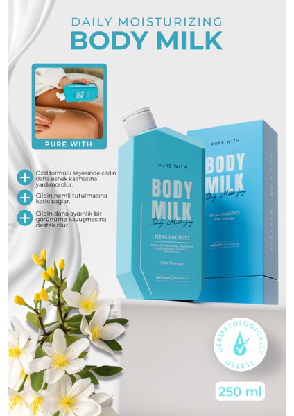 Ultra Nemlendirici ve Işıltı Veren Doğal Shea Butter Body Milk | 250 ml
