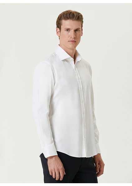 Beyaz Erkek Gömlek Slim Fit Düz Gömlek 1092990 fırsatları