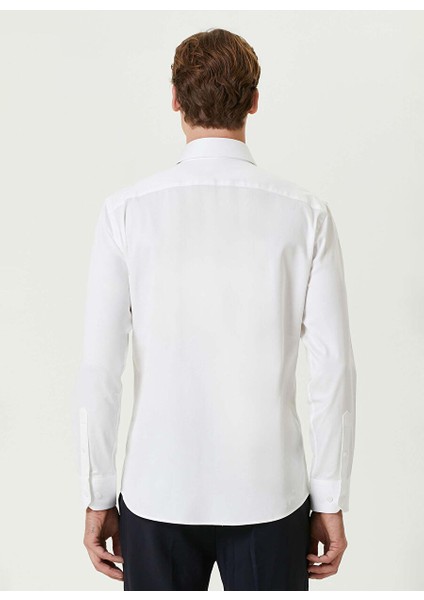 Beyaz Erkek Gömlek Slim Fit Düz Gömlek 1092990 indirimleri