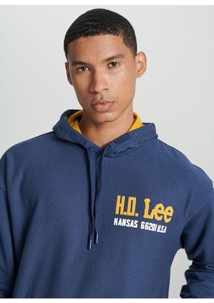 Indigo Erkek Kapüşon Yaka Loose Fit Sweatshirt L232277315 fırsatları