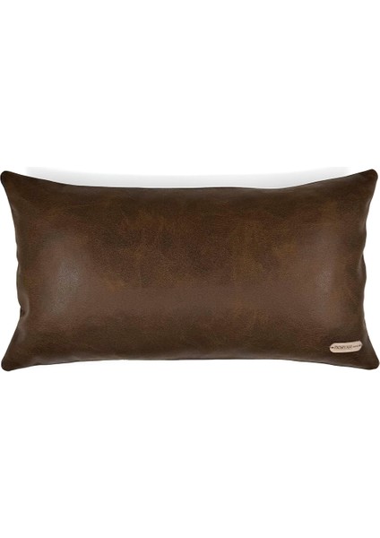 Flat Suni Nubuk Düz Açık Taba Antrasit Gri Açık Koyu Kahve Kiremit Dikdörtgen Kırlent Kılıfı 60X35