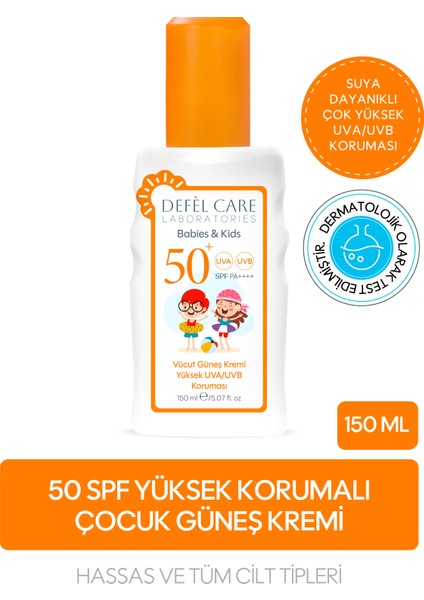 Spf 50 Çocuk Güneş Kremi Suya Dayanıklı Yağsız Görünüm Yüksek Uva/uvb Koruyucu (100 Ml)