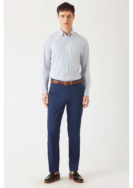 Erkek Regular Fit Uzun Kollu Spor Gömlek Mavi GM22Y221086_C35