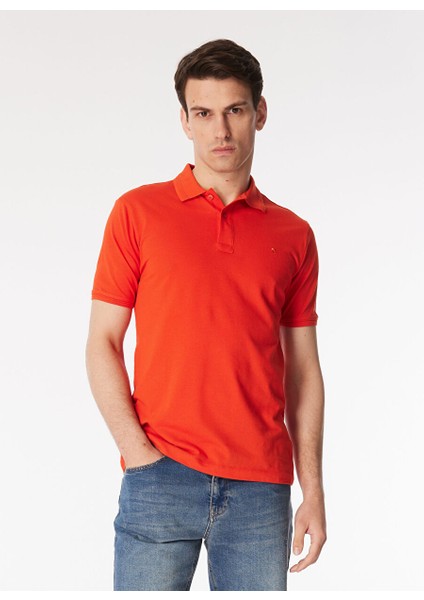 Düz Kırmızı Erkek Polo T-Shirt Sunny