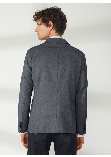 Lacivert Erkek Uzun Cepli Slim Fit Yazlık Ceket A262ALAN60TF240-