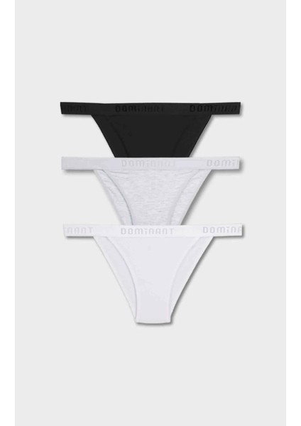 Bikini Model Beli Lastik Detaylı 3 Lü Külot