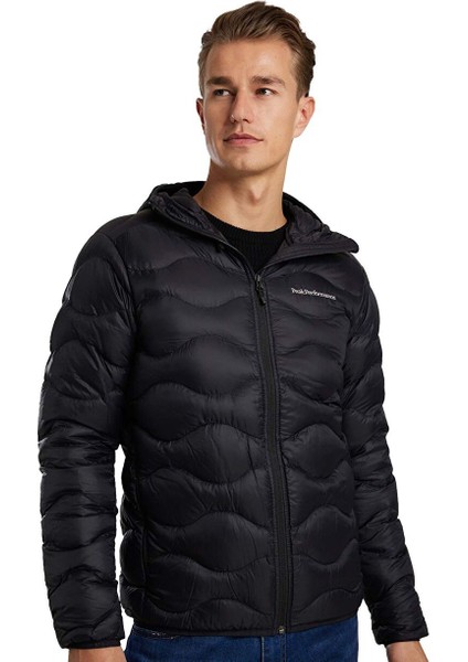 M Helium Down Jacket-Black Fermuarlı Yaka Normal Kalıp Erkek Ceket