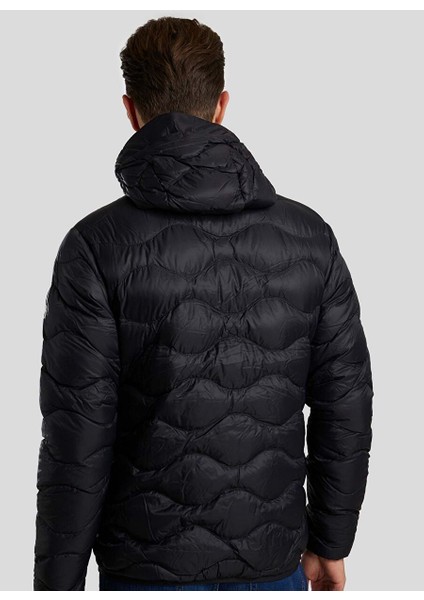 M Helium Down Jacket-Black Fermuarlı Yaka Normal Kalıp Erkek Ceket