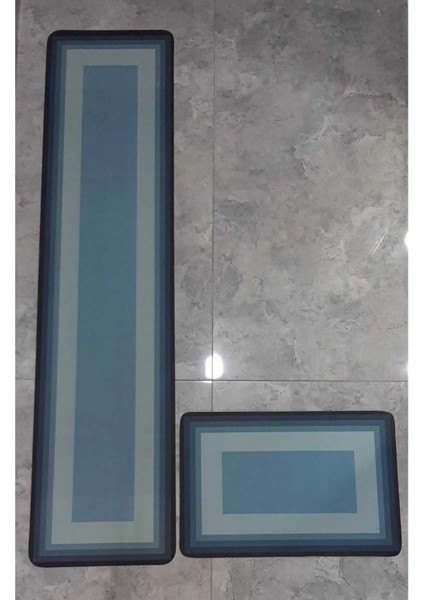 Su Emici Paspas Mutfak Paspası Şık Tasarım Kaymaz Taban 156*38 cm Takım 38X58 cm Yazısız Model M-61