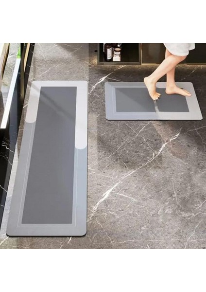 Su Emici Paspas Mutfak Paspası Şık Tasarım Kaymaz Taban 156*38 cm Takım 38X58 cm Yazısız Model M-61