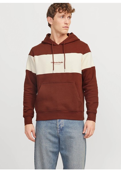 Kiremit Erkek Kapüşon Rahat Baskılı Sweatshirt Jorvesterbro Block Sweat Hood Styd