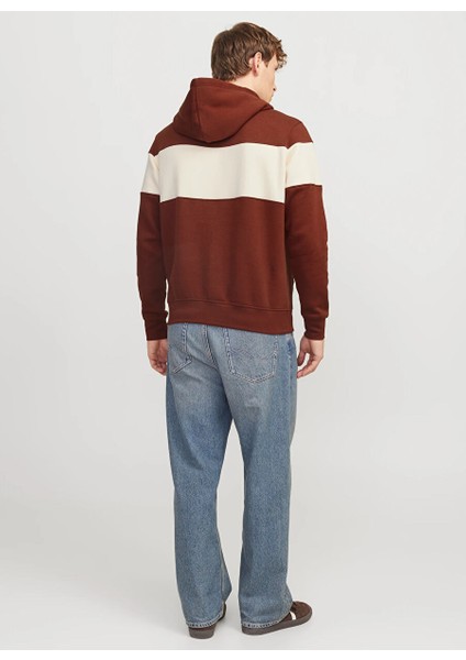 Kiremit Erkek Kapüşon Rahat Baskılı Sweatshirt Jorvesterbro Block Sweat Hood Styd modelleri