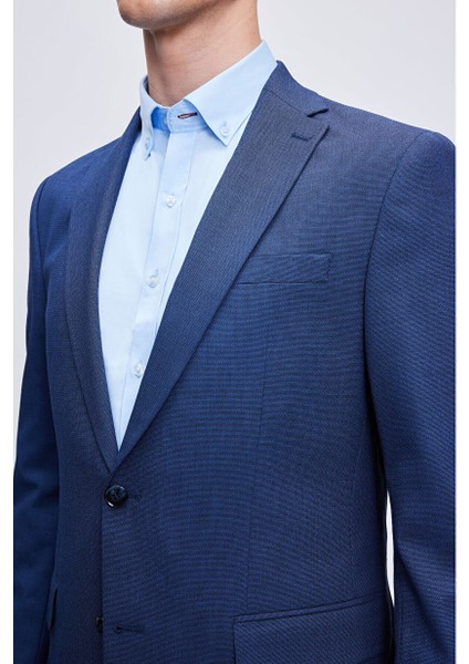 Lacivert Comfort Fit Desenli Mono Yaka Klasik Takım Elbise 33182024C004_436 indirimleri