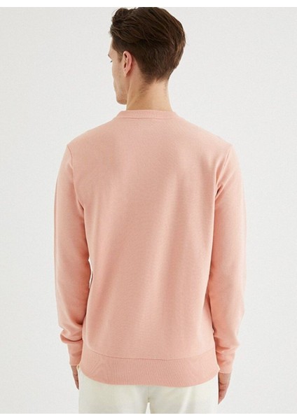 Pembe Bisiklet Yaka Pamuklu Regular Fit Erkek Sweatshirt Core O Neck