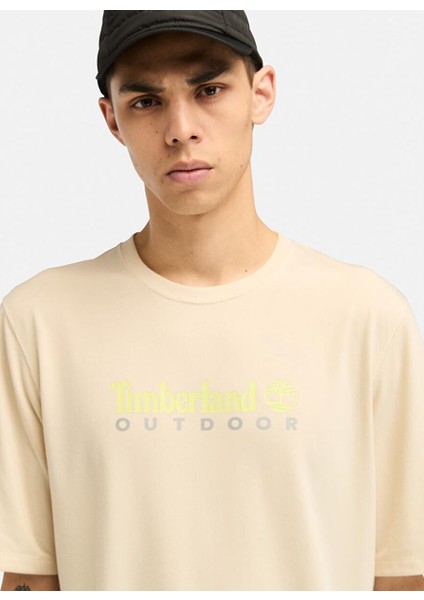 Krem Erkek Normal Düz T-Shirt TB0A5SFXEFL1_UV-PROTECTION Logo Sho fiyatları