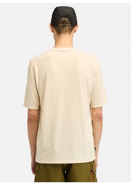 Krem Erkek Normal Düz T-Shirt TB0A5SFXEFL1_UV-PROTECTION Logo Sho fırsatları