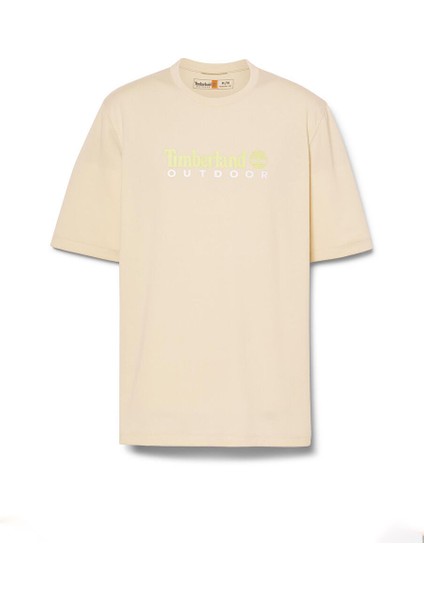 Krem Erkek Normal Düz T-Shirt TB0A5SFXEFL1_UV-PROTECTION Logo Sho indirimleri