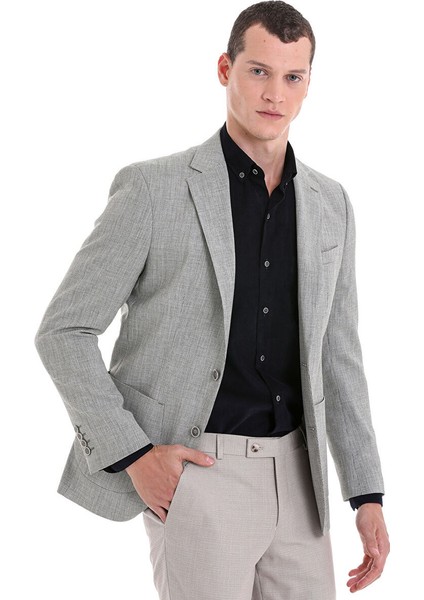 Yeşil Slim Fit Desenli Mono Yaka Casual Ceket fırsatları