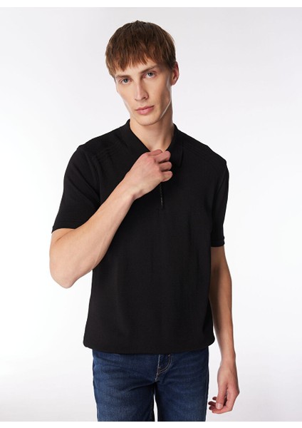 Gmg Fırenze Polo Yaka Regular Fit Siyah Erkek Kazak GU24MSS04003