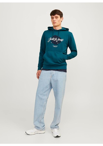 Lacivert Erkek Kapüşon Standart Sweatshirt Jjtıley Sweat Hood Ln3