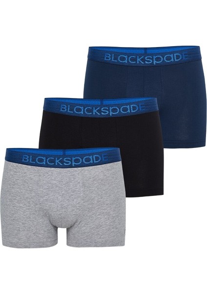 9472 ERKEK MODERN BASİCS SHORTY 3 LÜ GRİ-LACİVERT-SİYAH-126 BOXER