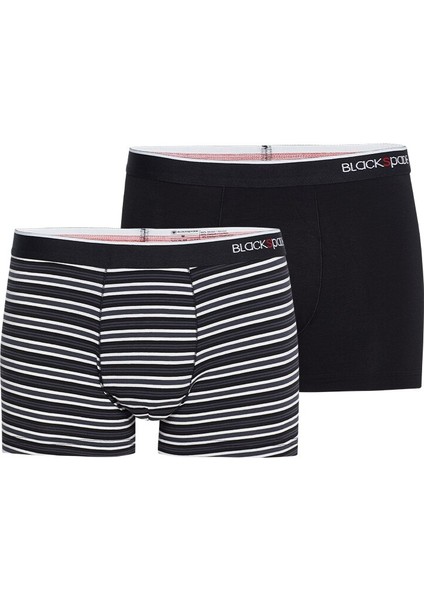 Erkek Boxer 2'li Paket Stripes 9551 - Siyah