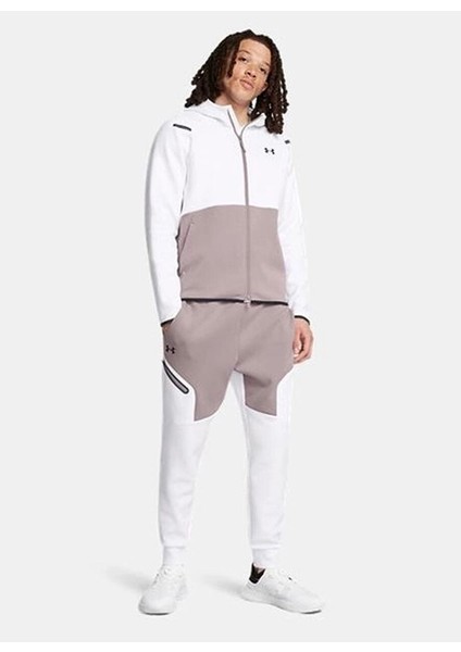 Gri Erkek Fermuarlı Normal Düz Zip Ceket 1389352-015 Ua Unstoppable Flc Fz H
