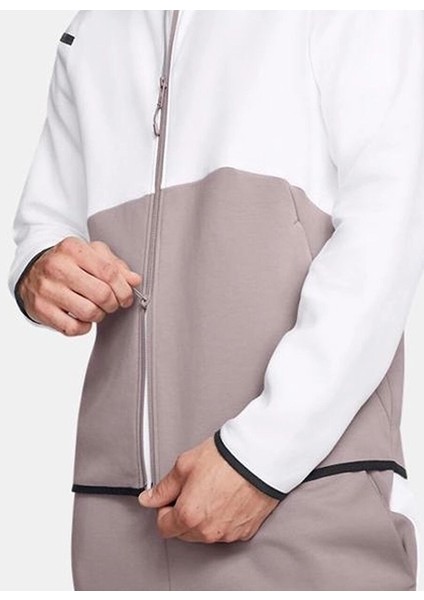 Gri Erkek Fermuarlı Normal Düz Zip Ceket 1389352-015 Ua Unstoppable Flc Fz H