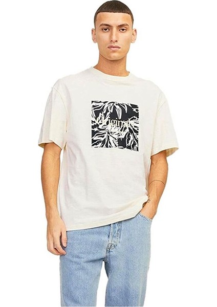 Erkek T-Shirt Jorlafayette Brandıng Tee Ss Crew Nec Ln 12250436-BUTTERCREAM fiyatları