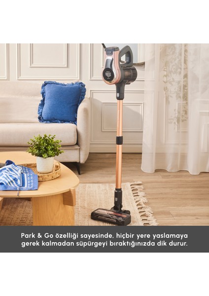 Vantuz Power Up Telescopic Dikey Süpürge Rosegold