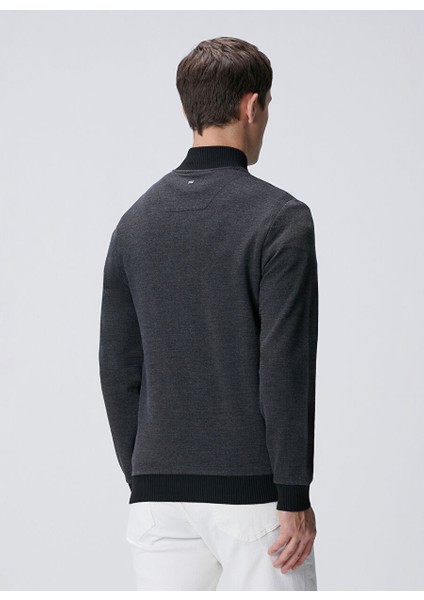 Siyah Erkek Fermuarlı Slim Fit Düz Sweatshirt 1091891 indirimleri